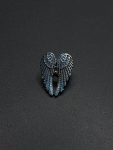 冰雪天使｜Gwu 天使翅膀戒指复古朋克爱心时尚指环食指戒R30306