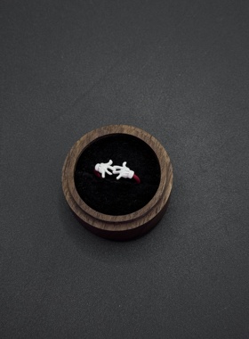 搞怪米奇可爱白色小手套戒指独特小众食指戒设计感卡通尾戒P11155