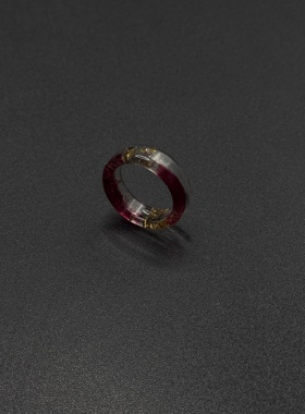 复古小众设计感戒指女简约个性百搭血液食指戒ins风指环B122355