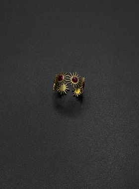 欧美时尚个性开口太阳花戒指高级感设计感精致戒指B11953