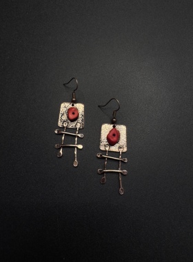 Vintage古着原创设计民族风部落风耳环波西米亚度假P80852