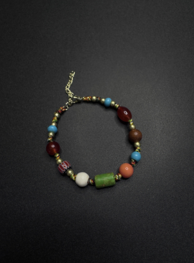 Vintage古着设计感古早风独特小众手链P61755