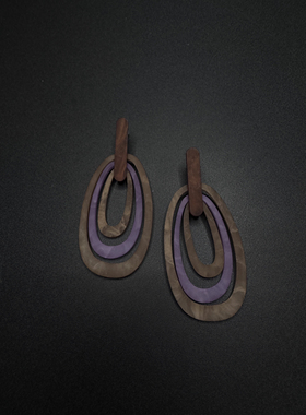 Vintage古着设计感古早风独特小众度假风耳环耳饰F42508