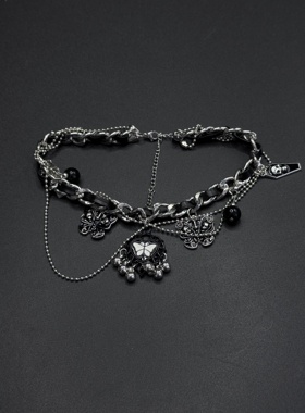 朋克风重工蝴蝶流苏项链女项链小众设计感亚文化锁骨链饰品R22206