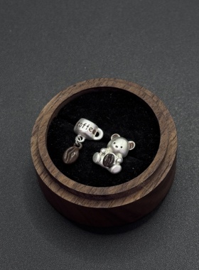 小众设计咖啡小熊耳钉爆款高级感独特漂亮气质耳环耳饰女P11554