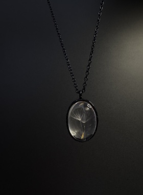 Vintage古着设计感古早风独特小众项链复古蒲公英项链B80122