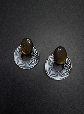 Vintage古著设计感古早风独特设计小众手作耳饰P52404