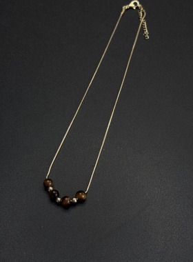 设计感圆珠吊坠项链锁骨链小众毛衣链颈链配饰品B10452