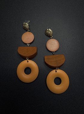 Vintage古着设计感古早风独特小众耳环耳饰P61455