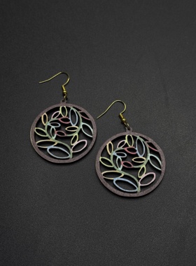 欧美复古镂空几何圆形耳环女小众设计感高级轻奢气质耳饰R80756