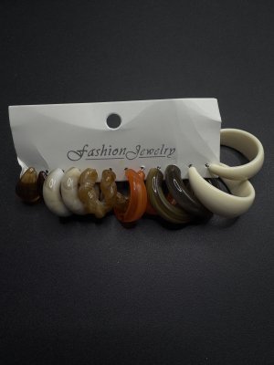 New Vintage古著复古港风简约醋酸耳环套装欧美ins豹纹B71951