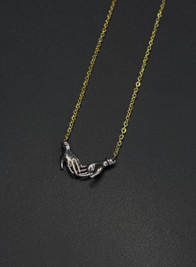 欧美项链高保色双面可佩戴手掌眼睛恶魔之眼 锁骨链R30404