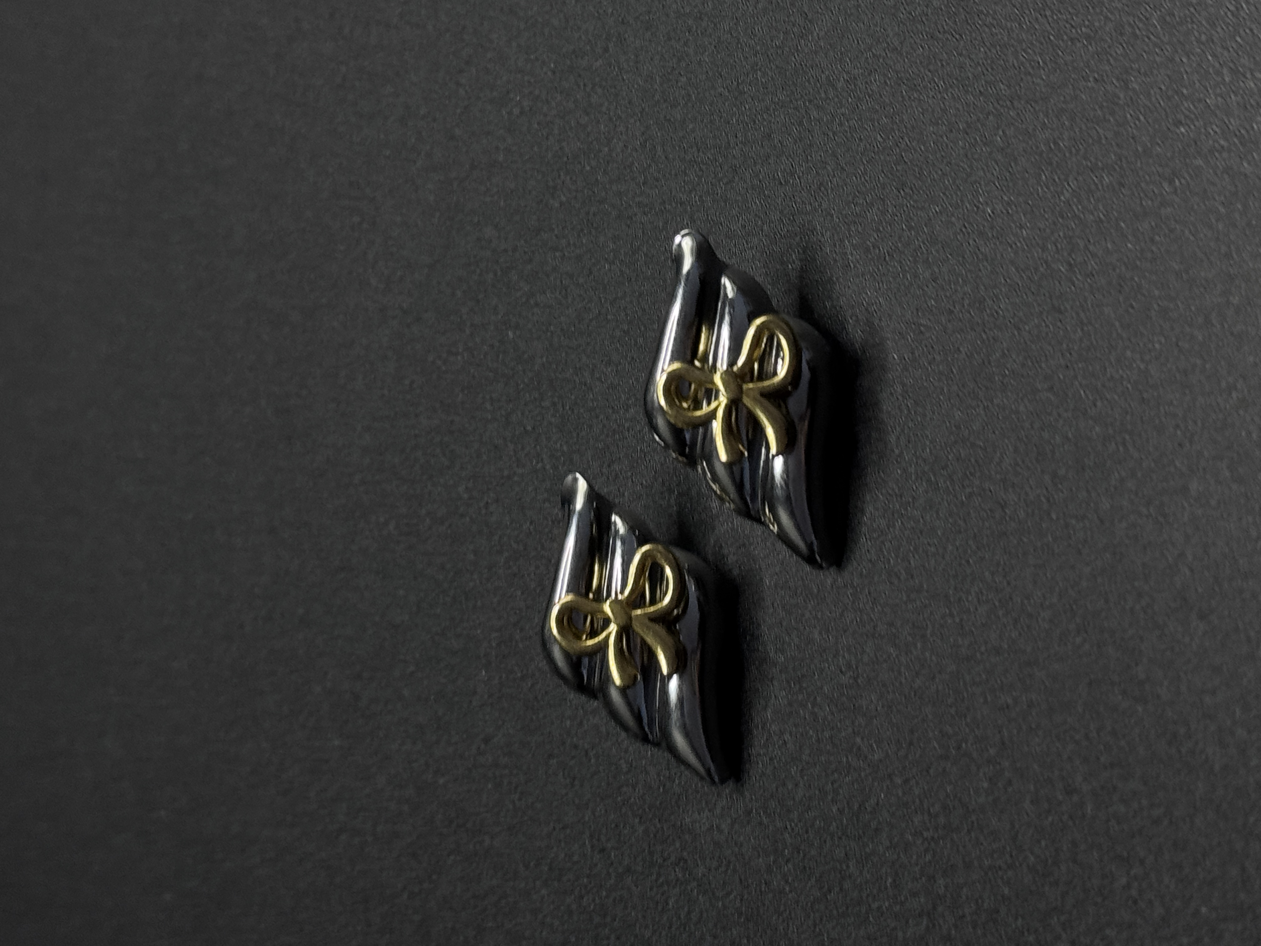 Vintage古著高级菱形蝴蝶结时尚气质独特设计小众百搭耳环P120260