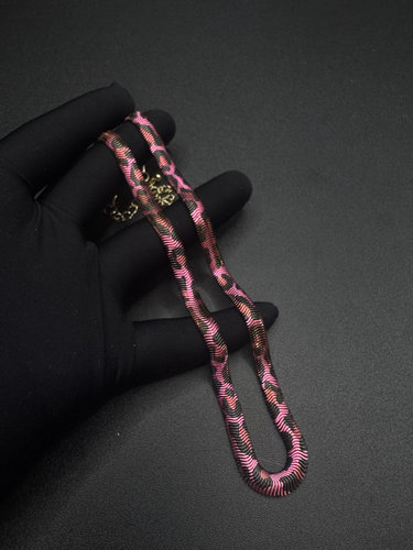 New Vintage古著Pink leopard print项链P112151