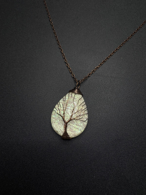Vintage古着 Glazed divine tree 复古做旧项链R21812