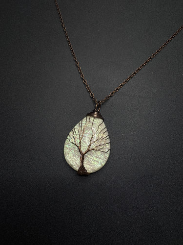 Vintage古着 Glazed divine tree 复古做旧项链R21812