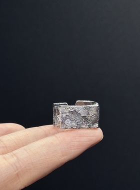 Vintage古著法式新款方形戒指金属质感时尚优雅指环小众P120657