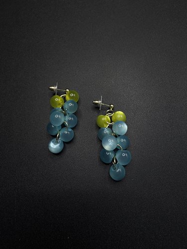 Vintage古着青提设计感古早风独特小众葡萄耳环复古耳环P73159