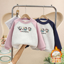 秋冬加厚女宝宝刺绣卫衣超厚羊驼绒打底衫 潮 一件过冬中大女童绒衫