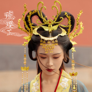 【琉璎芷】【有凤来仪】传统匠工首饰汉服头饰唐风明制嫦娥侧凤