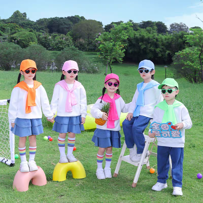 儿童啦啦队演出服小学生运动会服装啦啦队开幕式团体合唱表演班服