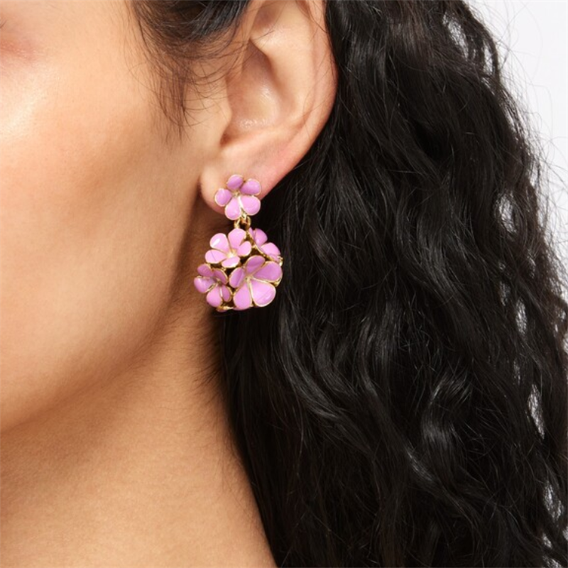 oscardelarenta珐琅花朵耳环