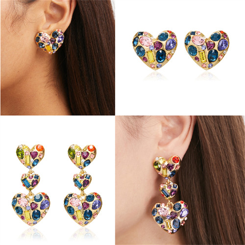 oscar欧美风黄铜女水晶新款耳饰