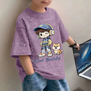 夏季男童纯棉印花短袖T恤新款