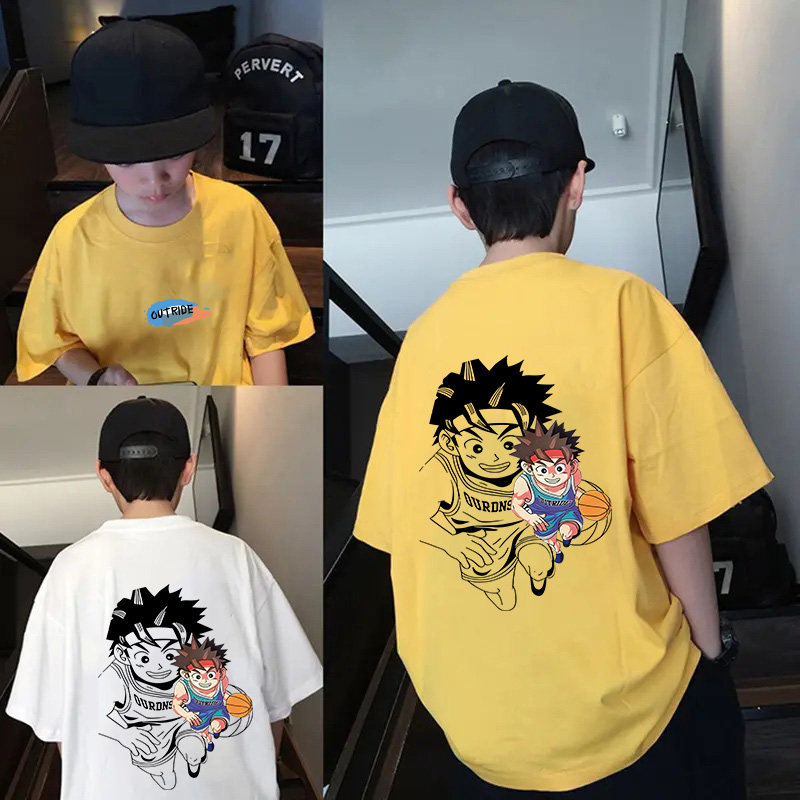 2026新款儿童上衣韩版卡通印花宽松男童T恤短袖t恤洋气夏装潮帅气