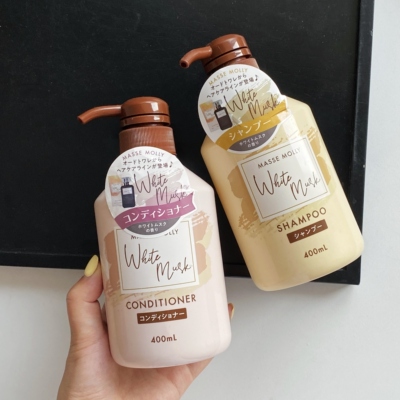 「白麝香」日本MASSE MOLLY白麝香身体乳霜300g洗发水护发素400ML