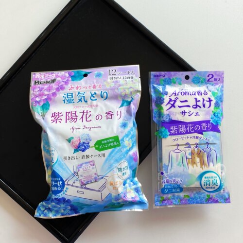 现货日本白元紫阳花香抽屉衣柜防霉防潮吸湿消臭防虫除湿袋干燥剂