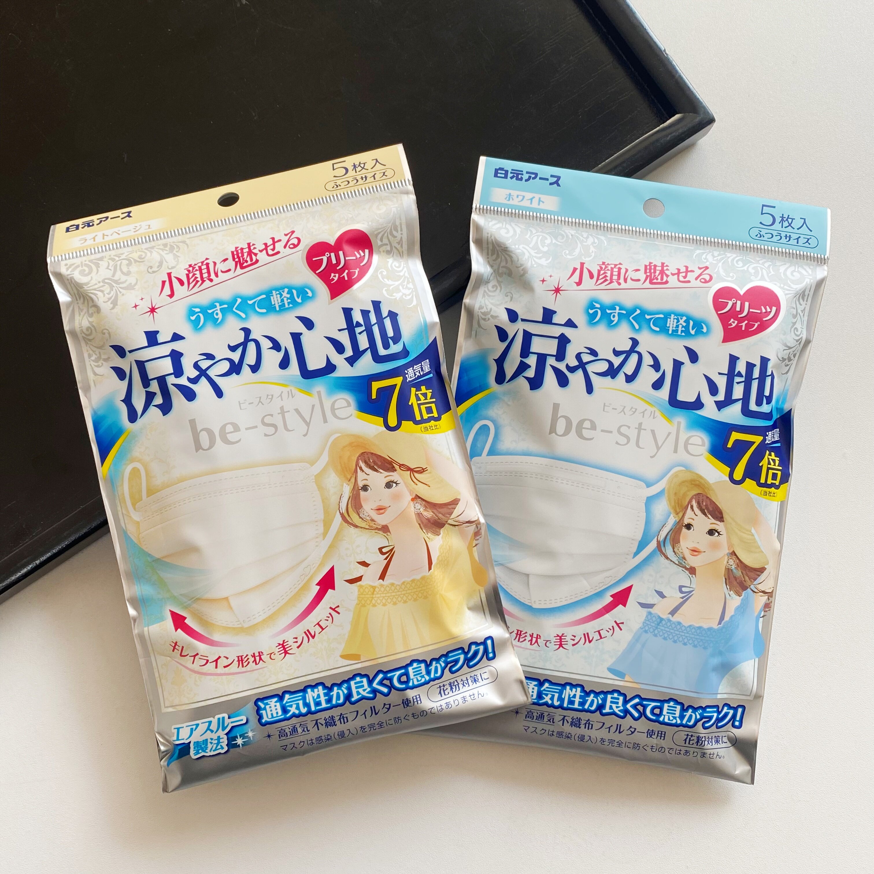 日本白元透气口罩旅游防晒清凉3D立体超薄美颜不花妆高透气不勒耳图片
