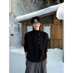 1000G重磅简约高级感毛衣男秋冬复古宽松高领打底衫 3CP 叁贰叁