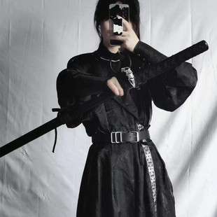 唐圆领袍男女同款 原创汉服正品 缺胯袍暗纹夏现货 晔飒 青云霓裳