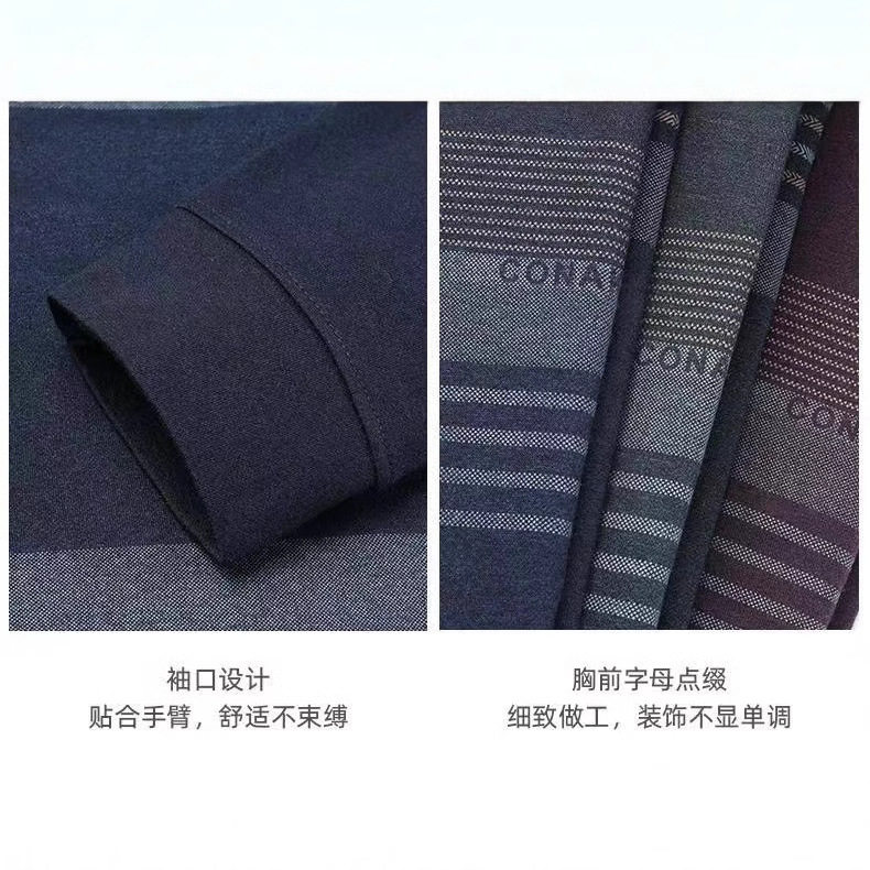 中年男士长袖t恤爸爸秋装爆款打底衫中老年男装春秋款上衣POLO衫