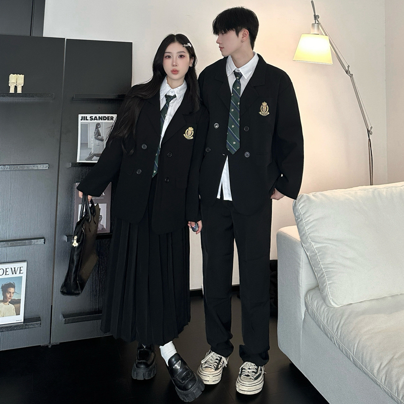 韩版学院风初中高中学生英伦西装班服套装运动会毕业合唱演出校服