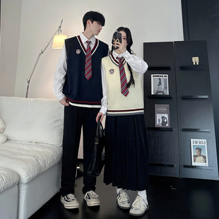 高中生毛衣校服英伦学院风秋冬初中学生班服运动会合唱演出服套装