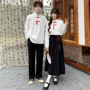 高中生红歌合唱诗朗诵演出服国风新中式汉服初中学生毕业班服套装
