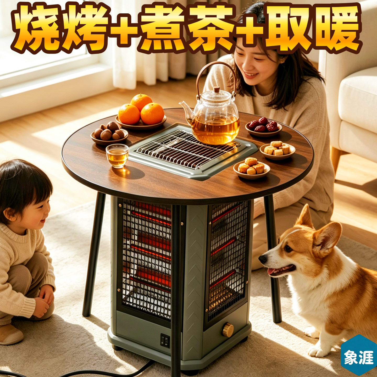 烧烤取暖烘干三用取暖器