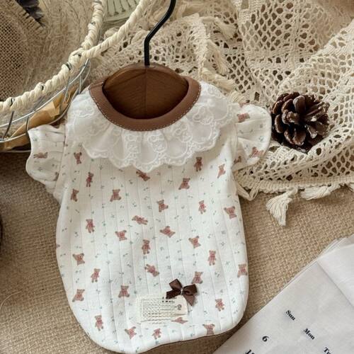 小型犬韩国宠物狗春秋可爱碎花泰迪比熊约克夏狗狗猫咪薄款衣服