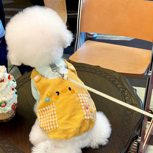 狗狗新款衣服猫咪宠物狗背带口袋卫衣比熊小狗狗泰迪牵引小型