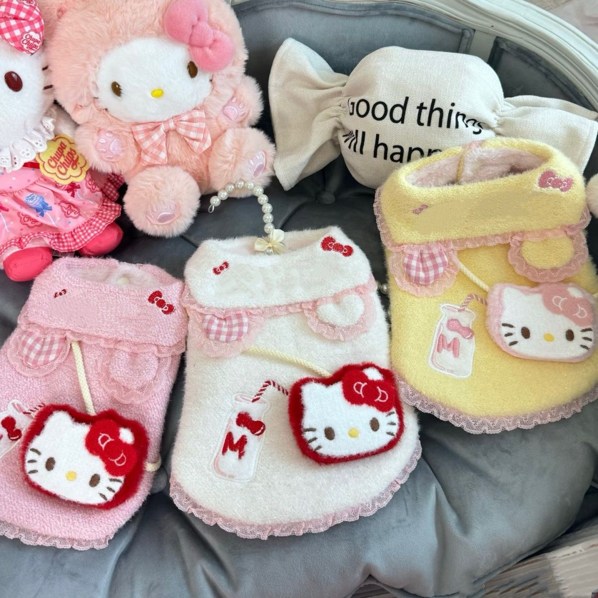 毛绒厚马甲狗狗猫咪泰迪宠物衣服小狗比熊小型犬博美约克夏秋冬装