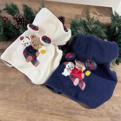 秋冬新款宠物狗狗猫咪摇粒绒拼格马甲狗法斗衣服泰迪比熊马尔济斯