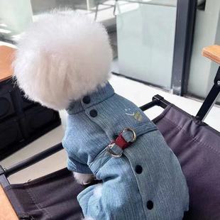 宠物衣服秋冬装 泰迪比熊雪拉瑞吉娃娃小狗狗牛仔四脚保暖装