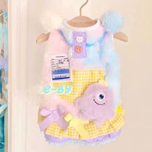 萌毛怪冬柔软衣小马约克夏比熊泰迪狗猫咪衣服两脚绒衣