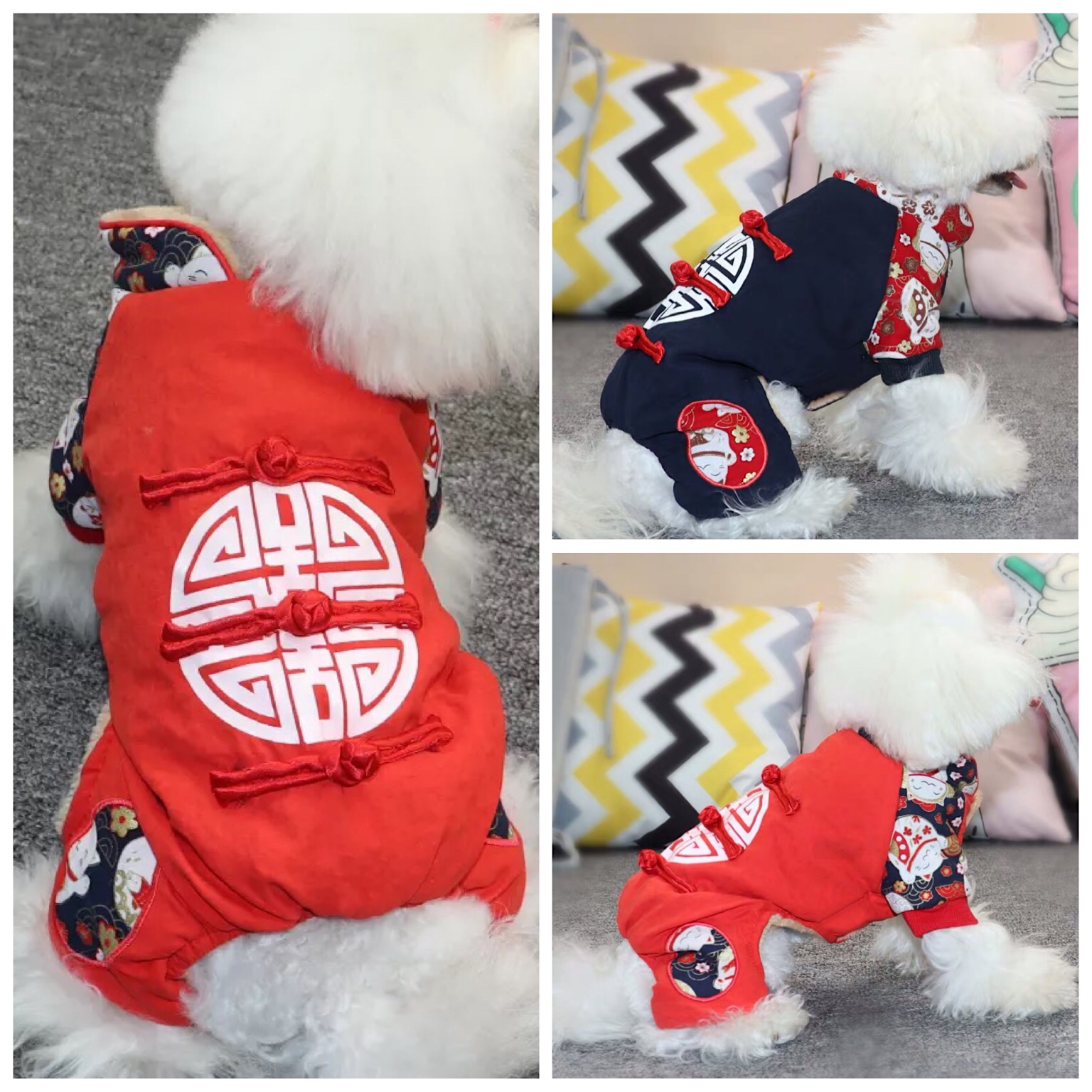 雪纳瑞小型犬过年唐装狗狗衣服