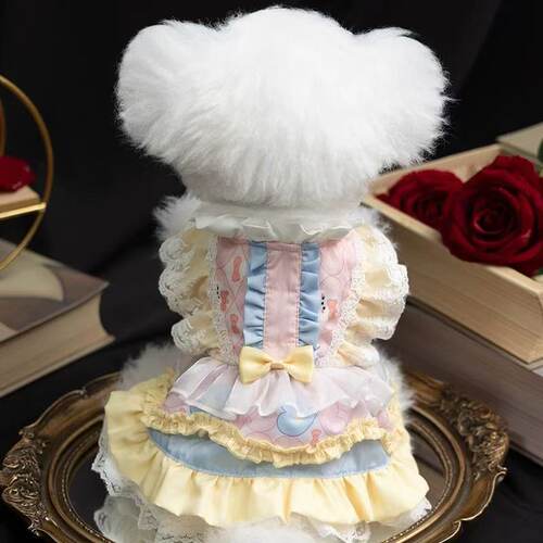宠物衣服秋季狗狗洛丽塔裙子幼犬小型犬雪纳瑞宠物连身裙