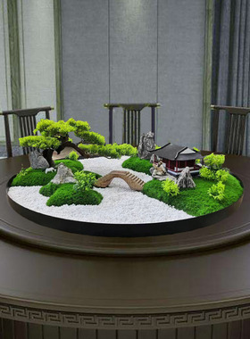 大圆餐桌中间转盘摆件仿真植物