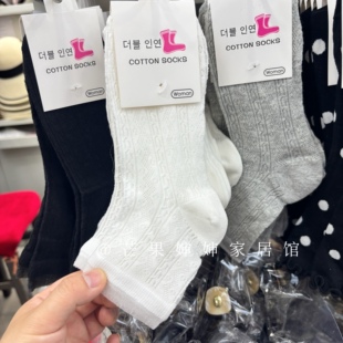 3双包邮韩国泡菜国高品质春夏薄款蕾丝中筒袜透气吸干运动女袜子