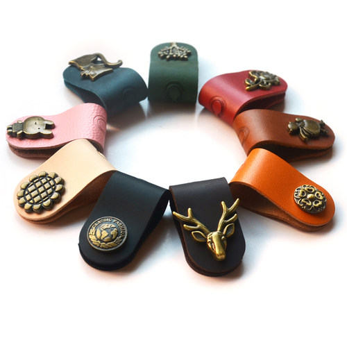 新款创意真皮手工收纳理线器